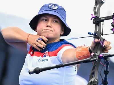 Slovenská lukostreľkyňa Denisa Baránková počas kvalifikácie olympijského luku žien na XXXIII. letných olympijských hier v Paríži